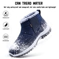thumbnail image 5 of Knivor Men High-top Winter Snow Boots Hook & Loop Slip-Resistant Cushion Wearproof Sole Faux Fur Warm Outdoor Winter Shoes, 5 of 10