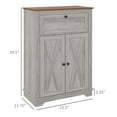 thumbnail image 3 of Homiyad Farmhouse Sideboard Storage Cabinet with Doors and Drawer for Kitchen, Living room, 23.5"x11.75"x34.5", Light Gray, 3 of 8