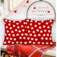 thumbnail image 3 of Pack of 2 Valentines Day Pillow Covers 18x18 Inch Red White Decor Sweet Love Hearts Pillowcases Spring Farmhouse Holiday Cushion Case Valentine Wedding Anniversary Home Sofa Bed Decorations, 3 of 5