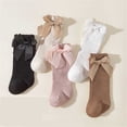 thumbnail image 3 of lnmuld Kids Socks 2 Pack Girls Mid Crew Socks with Adorable Bow Design Soft Everyday Casual Wear for Toddler Youth Breathable Non Comfort Fit School Ankle Socks Size:12-24 Months, 3 of 5