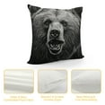 thumbnail image 4 of JEUXUS 3D Bear Throw Pillow Covers Abstract Animal Sketch Artwork Pillow Covers Soft for Living Room Western Jungle Wildlife Home Decor Cushion Case Pillowcase, 4 of 5