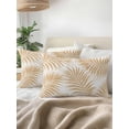 thumbnail image 2 of Outdoor Pillows Waterproof, Beige Palm Leaves Throw Pillows with Inserts Included, Summer Botanical Tropical Plants Indoor Outdoor Decorative Lumbar Pillow for Bed/Couch/Patio 12"x20", 1Pcs, 2 of 8