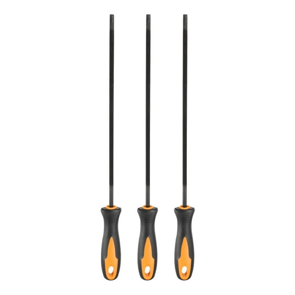 3pack Chainsaw File, 4.8mm (3/16-inch) Round Sharpening Files Tool with Plastic Handle for Chainsaw, Black