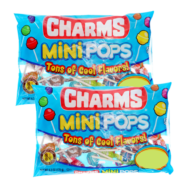 Charms Mini Pop Assorted Fruity Flavor Lollipops, Peanut and Gluten Free Individually Wrapped