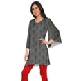 thumbnail image 2 of Moomaya Kurta Court Imprimé Kimono Tunique à Manches pour Femmes Tenue d'Été Kurti pour Dames, 2 of 5