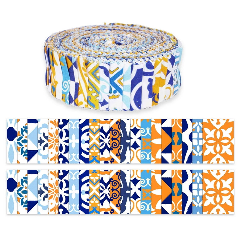  Soimoi 40Pcs Moroccan Print Precut Fabrics Strips Roll