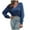 Blue, variant on LYXSSBYX V-Neck Long Sleeve Sweater Tops for Women Cropped Top Casual V-Neck Loose Solid Long Sleeve Navel Tops Women Blouse