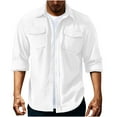 thumbnail image 2 of Men's Corduroy Shirt Jacket Long Sleeve Button Down Collared Shirt Lightweight Casual Shirt with Flap Pockets for Coffee Runs, 2 of 9