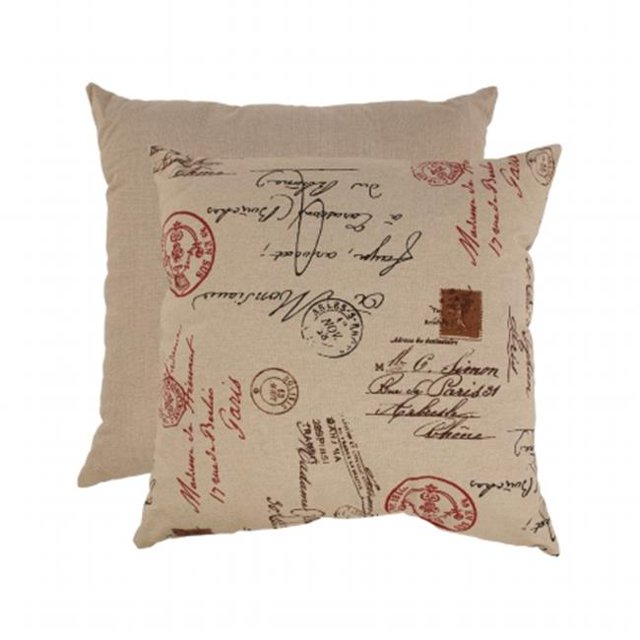 Pillow Perfect 474854 23 in. French Postale Floor Pillow - Linen-Red
