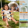thumbnail image 3 of G TALECO GEAR Canvas Toddler Swing, Wooden Baby Swing Seat Chair with Safety Belt, Durable Hanging Swing Chair, Outdoor and Indoor Swing for Kids, Mounting Hardware Included, Car Embroidery Design, 3 of 9