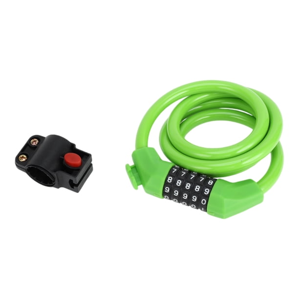 Candado de bicicleta ajustable Unique Bargains, candado de cadena de bicicleta, bloqueo de cable de bicicleta reiniciable de 5 dígitos, aleación de zinc, 133 cm, verde, 1 juego