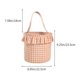 thumbnail image 3 of Cesta de mano a cuadros con borla - Cesta de barril naranja para guardar dulces y decorar las fiestas.,Vsgery, 3 of 9