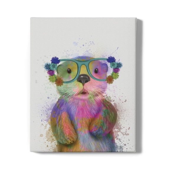 Colorful Otter Wrapped Canvas -Fab Funky Designs,