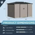 thumbnail image 7 of YODOLLA 8 x 6 ft. Outdoor Metal Storage Shed with Lockable Door Patio Garden&nbsp;Storage Building in Gray for Outside, 7 of 7