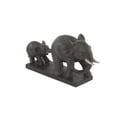 thumbnail image 5 of 11" x 6" Brown Polystone Elephant Sculpture, by DecMode, 5 of 8