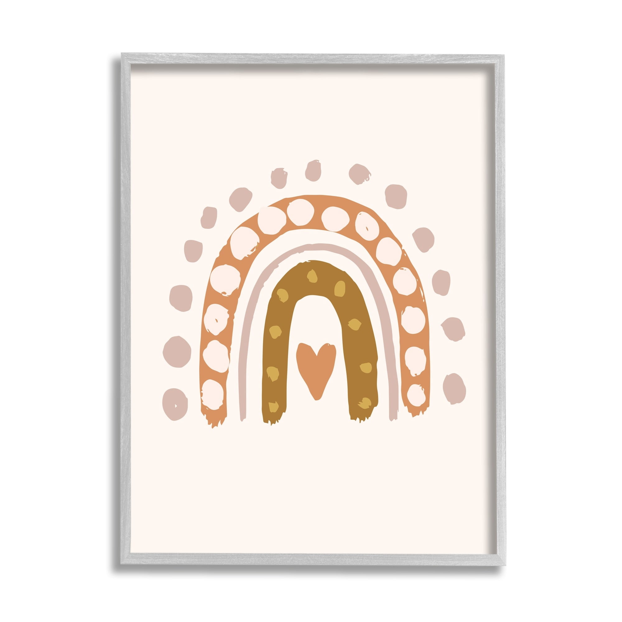 Stupell Industries Dotted Bohemian Rainbow Heart Symbol Kid's Art,16 x 20, Design by Caroline Alfreds