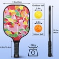 thumbnail image 4 of Pickleball Paddles Set Of 2, Fiberglass Surface, Sweet Candy Print, 4 Balls & Bag, 4 of 5