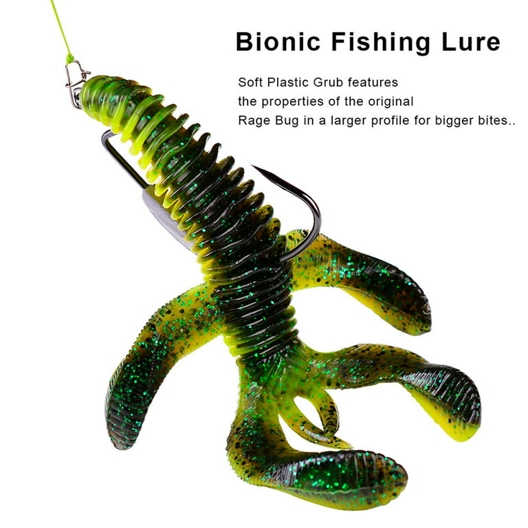UDIYO 5Pcs 10cm/11.5g Silicone Soft Bait Bright Color Tough Huge Pinchers  Crawfish Bait Fishing Equipment 
