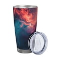 thumbnail image 2 of Fotbe Cosmic Paint Swirl Pattern 20 oz Tumbler Stainless Steel Vacuum Insulated Coffee Ice Cup Double Wall Travel Flask Leak-proof Coffee Cup-Straw Three-piece Set, 2 of 8