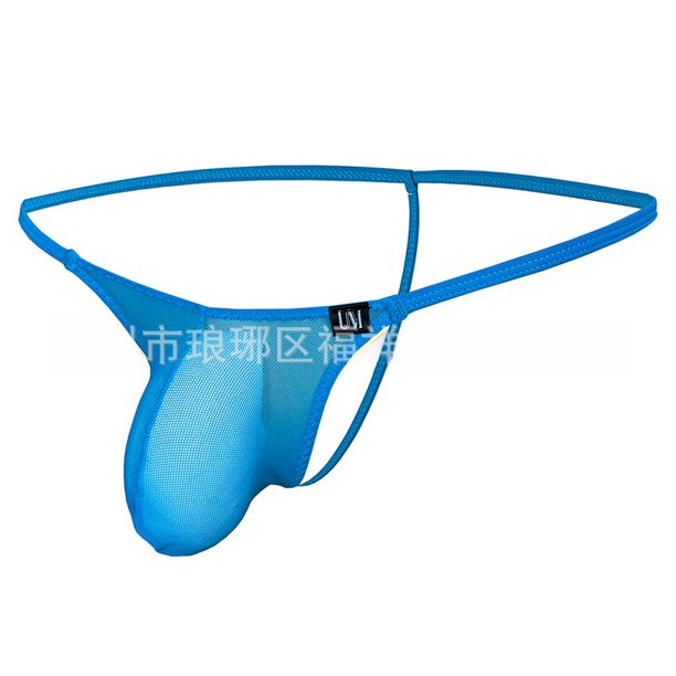 Tanga de malla transparente para hombre, ropa interior fina, transpirable y elástica de color sólido para hombre
