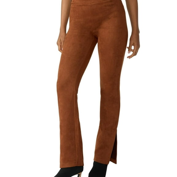Sanctuary Clothing Womens Abbey Faux-Suede Casual Trouser Pants, Brown, Small