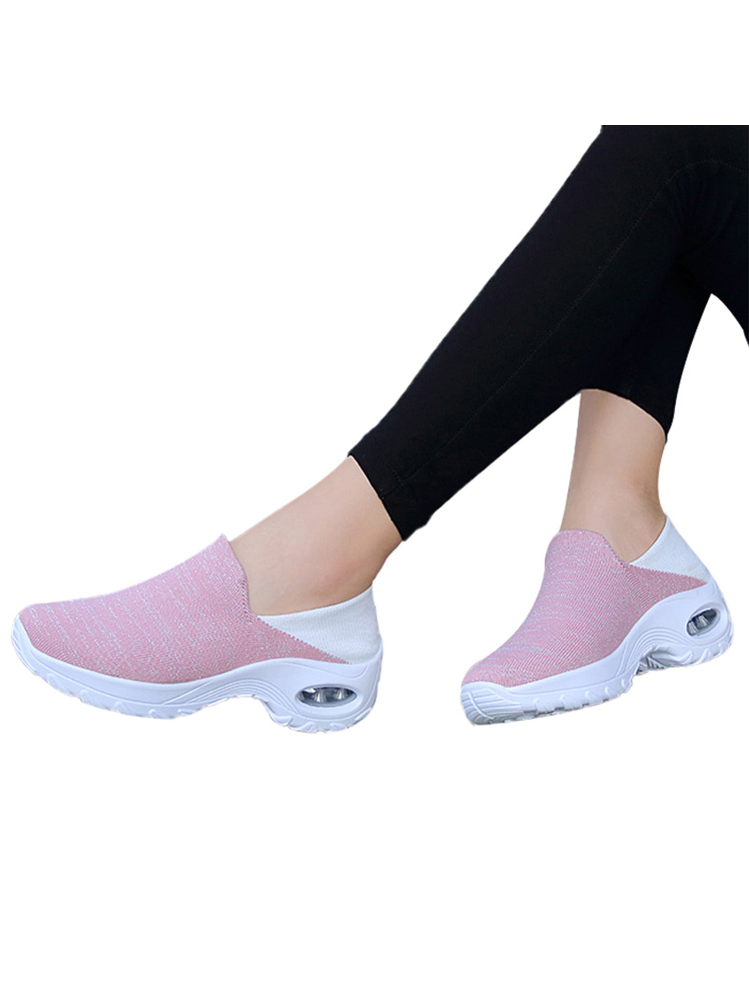 Sock Sneakers for Women の Lite Tech Running Shoes with Wedge Air Cushion Slip On High Top Trainer 2019 Fall-Winter 