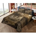 thumbnail image 4 of Ambesonne Brown Fitted & Top Sheet Set with Shams, Medieval House, Brown, 4 of 5