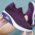 thumbnail image 4 of CHOII Clearance Women's Woven Breathable Foam Mesh Shoes Walking Wear-Resistant Air-cushion Thick Sole Anti-slip Sneacker for Ladies C omfortable Running Shoes Casual Hiking Shoes,Dark Purple/8, 4 of 4