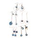 thumbnail image 4 of 5 pares de pendientes asimétricos con forma de planeta, estrella y luna, joyería de estrella, pendientes para mujer, 4 of 5