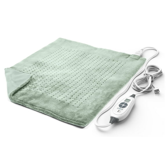 Pure Enrichment WeightedWarmth Extra-Wide Weighted Heating Pad for Back, Shoulder, & Joint Relief, 3.5 lbs, 6 Heat Settings, Microplush, Machine Washable, 2 Hr Auto Shut-Off, 20”x24” (Jade)