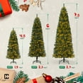 thumbnail image 3 of CAPHAUS 4.5 Feet Artificial Pre-lit Pencil Christmas Tree w/ 150 LED Lights, Premium Slim Christmas Tree w/ 398 Branch Tips Pre-Hinged & Foldable Stand, Skinny Christmas Tree, Pencil Tree, 3 of 9
