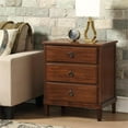 thumbnail image 3 of Comfort Pointe Table de Nuit à 3 Tiroirs en Bois Fini Brun Cambridge, 3 of 10