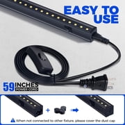 Barrina 4-Pack T5 Grow Lights for Indoor Plants 2FT 5000K Full Spectrum LED Grow Light with Black Cover T5 Grow Light Strip Under Cabinet Plant Light with Switch Cord Linkable Plug and Play