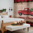 thumbnail image 4 of Christmas Truck Sheer Curtains 84 Inches Long, Winter Xmas Tree Farmhouse Snowflake Plaid Light Filtering Window Curtains for Living Room, Rod Pocket Voile Sheer Curtain Drapes, 52"Wx84"L, 2 Panels, 4 of 9