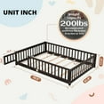 thumbnail image 6 of Twin Floor Bed for Children, Sturdy Wood Montessori Bed Frame with Wood Slats, Fence & Door, Montessori Floor Bed for Girls and Boys, Espresso, 6 of 6