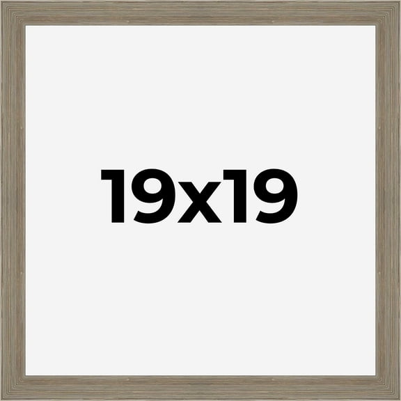 19x19 Frame Gray Barnwood Rustic Solid Wood Picture Frame | 1.5 Inch Moulding Width | Includes UV