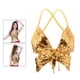 thumbnail image 1 of Top para mujer Colcomx para danza del vientre con lentejuelas rosa rojo nuevo A + Oro, 1 of 8
