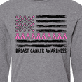 thumbnail image 4 of Inktastic Breast Cancer Awareness Pink Ribbons and Flag Long Sleeve T-Shirt, 4 of 5