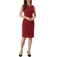 thumbnail image 2 of INSPIRE CHIC Women's Wear-to-Work Dress Elegant Sleeveless Bodycon Pencil Sheath Dresses XS Red, 2 of 6
