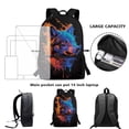thumbnail image 6 of Uorisanigo Kids School Backpack 6-12 Year, Flame Wolf School Bag Backpack for Girls Boys 17 inch, Large Capacity Lightweight Multifunctional Casual Daypack for Schools, Travel & Sports, 6 of 6