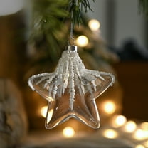 Super Savings Week karymi Clear Glass Christmas Ornaments White Sequin Diamond Baubles Hanging Balls Xmas Tree Decorations Holiday Hanging Decor Christmas Ornaments up to 60% off Limited Time