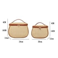 thumbnail image 3 of Bolso de cosméticos para mujer, organizador de bolsas de ducha portátil tejida a mano informal (caqui L), 3 of 8