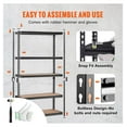 thumbnail image 4 of Garage Shelving Unit 5-Tier, 2000 lbs Heavy Duty Metal Shelves, Adjustable Utility Rack, 48x18x72 Inch, Black Organizer for Kitchen, Basement, Laundry, 4 of 7