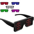 thumbnail image 1 of Gafas LED dinámicas con luz brillante, gafas con luz LED recargables por USB con neón intermitente, 11 patrones, gafas luminosas LED para fiestas, noche, 1 of 5