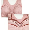 thumbnail image 5 of Spdoo Women Plus Size Lace Bra Pink Front Closure Padded Push up Bra, 5 of 10