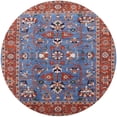 thumbnail image 1 of Ahgly Company Machine Washable Indoor Round Industrial Modern Blue Gray Area Rugs, 3' Round, 1 of 7