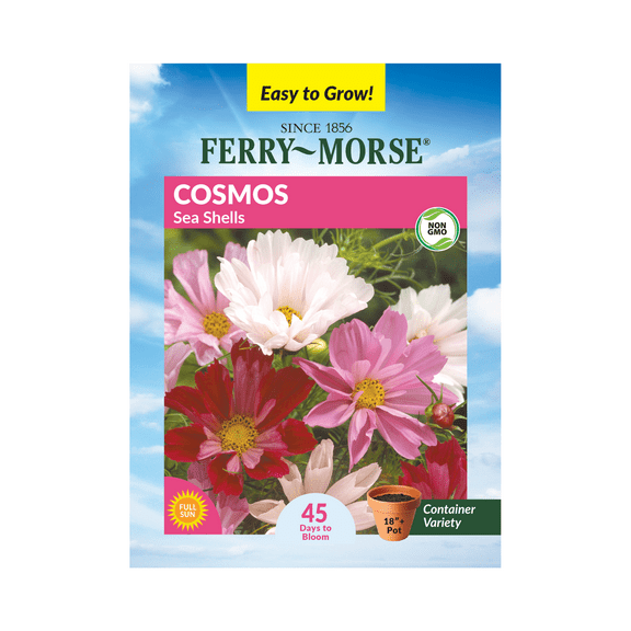 Ferry-Morse 300MG Cosmos Sea Shells Annual Flower Seeds, Full Sun