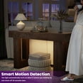 thumbnail image 2 of Aheaplus Farmhouse 47" Console Table with Power Outlets & Motion Sensor Light - Narrow Storage Entryway Table for Hallway/Living Room,Rustic Oak, 2 of 7