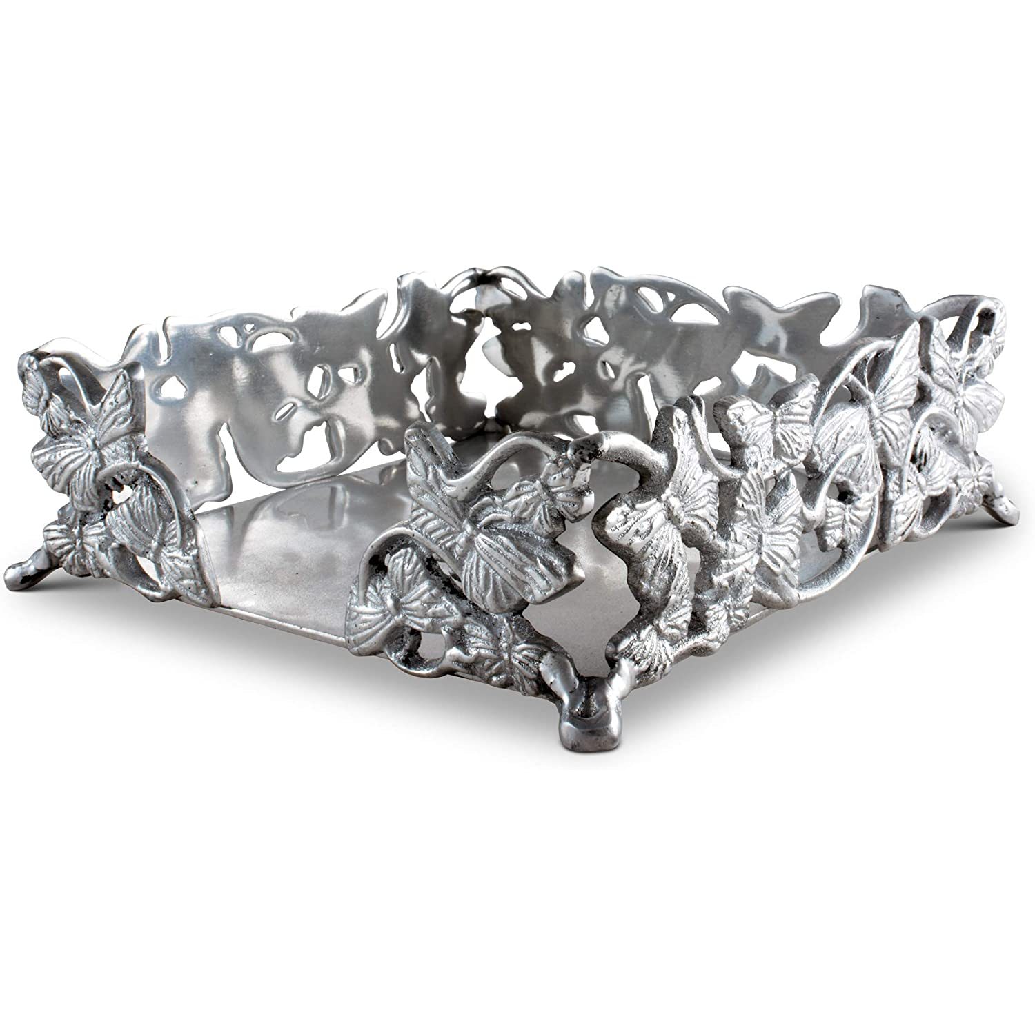 Napkin Holder Box Butterfly Cast Aluminum Luncheon Size Perfect for