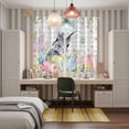 thumbnail image 4 of Easter Kitchen Curtains Window Panels, Spring Rabbit Eggs Flowers Leaves Grey Plaid Insulated Window Treatment Curtain, Grommet Curtains for Bedroom/Living Room/Bathroom, 2 Piece 52"Wx84"L, 4 of 8